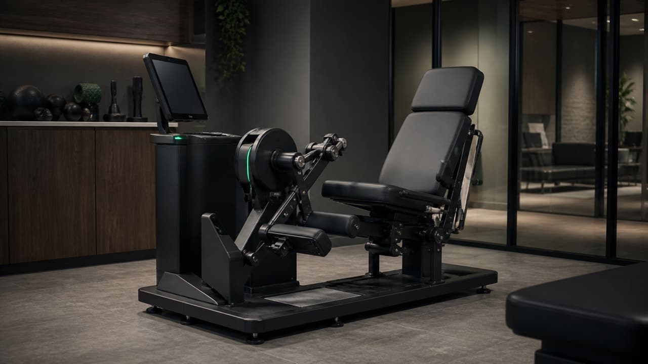 Isokinetic orthopedic assessment and rehabilitation equipment in a modern clinical setting